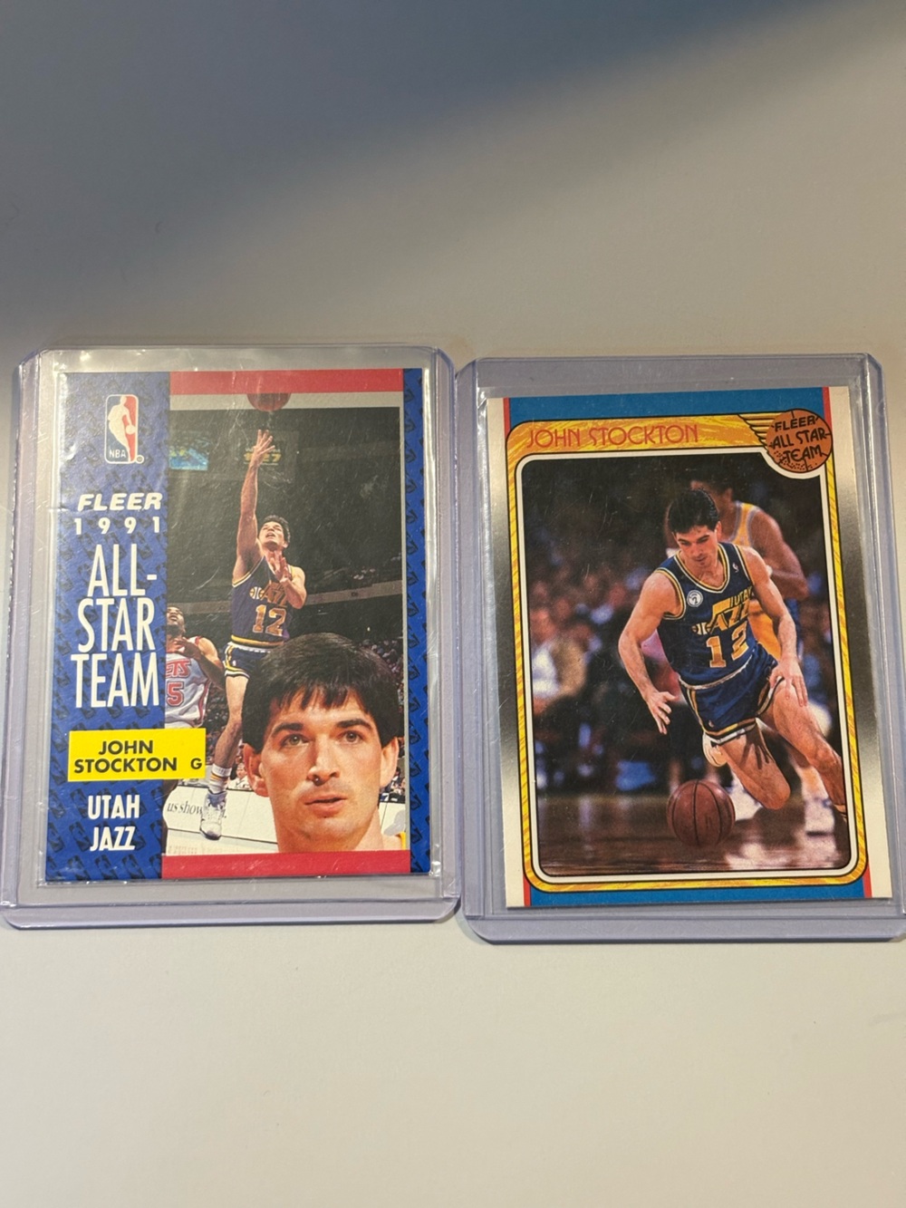 Vintage John StockTon  Sports Card Sleeve - Blue and Yellow